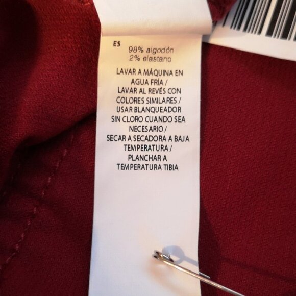 2/$20.00 Mix & Match - Joe Fresh Ladies Deep Red Slim & Soft Corduroy Pants - Picture 5 of 9